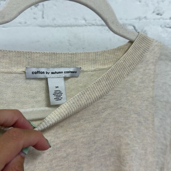 Cotton by Autumn Cashmere Beige LIKE NEW Lightweight Long Sleeve Top - Medium - Picture 2 of 4